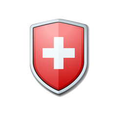 Swiss or Medical Shield label illustration