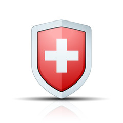 Swiss or Medical Shield label illustration