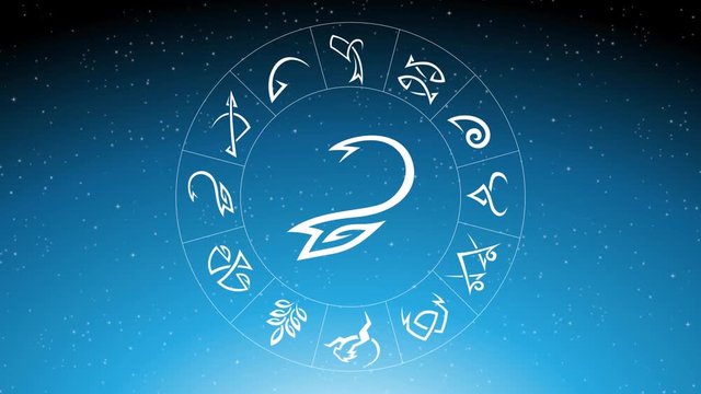 Animation of White Line Art Scorpio Zodiac Sign