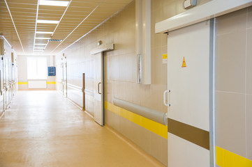 Empty hospital hallway