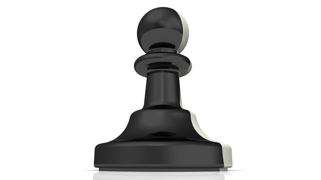 Two-faced pawn. The pawn is a traitor. Rotated two-faced (black and white) pawn on white surface. The concept of betrayal. Footage video