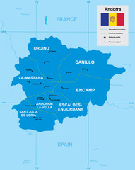 Fototapeta na wymiar vector map of Andorra