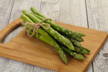 Raw asparagus heap