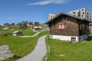 Fototapeta na wymiar Mountain village of Melchsee-Frutt in the Swiss alps