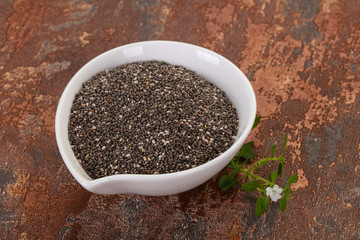Dietary Chia seeds in the bowl