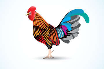 Colorful rooster logo vector