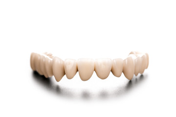 denture on black background