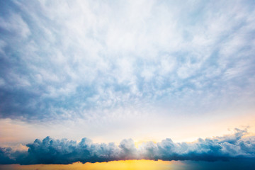 Dramatic sunset and sunrise sky