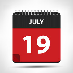 July 19 - Calendar Icon - Calendar design template
