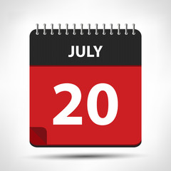 July 20 - Calendar Icon - Calendar design template