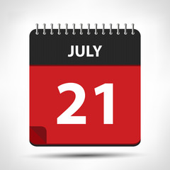 July 21 - Calendar Icon - Calendar design template