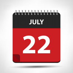 July 22 - Calendar Icon - Calendar design template