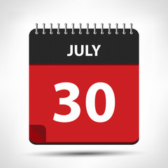 July 30 - Calendar Icon - Calendar design template