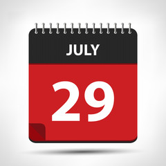 July 29 - Calendar Icon - Calendar design template