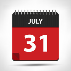 July 31 - Calendar Icon - Calendar design template