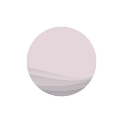 Powdery pink moon icon isolated on white