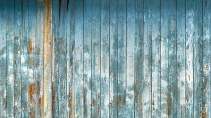 Fototapeta na wymiar Old painted wooden wall, painted boards - texture background