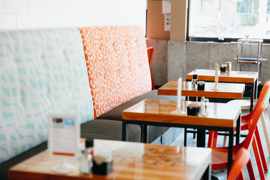 Interior of an empty cafe