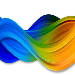 Modern colorful flow poster. Wave Liquid shape in white color background. Art design for your project.