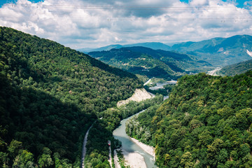 mountain river, top view