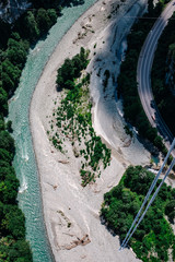 mountain river, top view