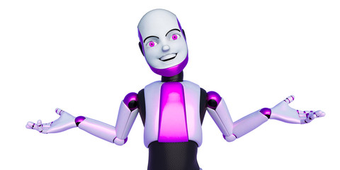 robot boy cartoon with arms wide open