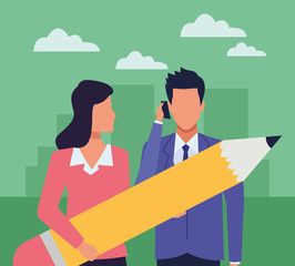 Executive business entrepreneur couple