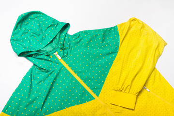 yellow green with dots pattern windbreaker jacket, rain proof jacket hoodie, track jacket sport...