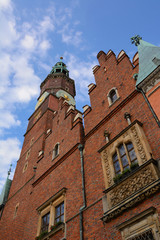 Obraz premium view of the TOWN HALL from the 13th century in Wrocław (Poland)