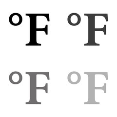 .degrees Fahrenheit - black vector icon