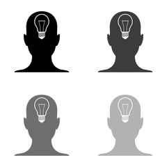 .human head - black vector icon