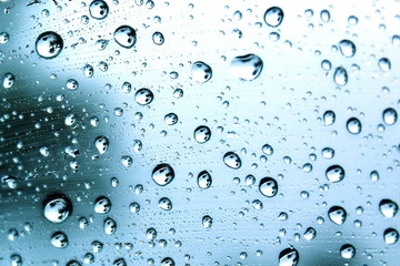 water drops on glass