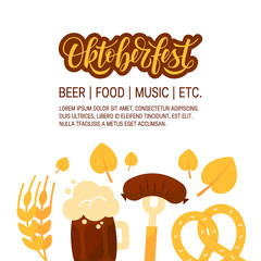 Oktoberfest banner design, vector in flat style
