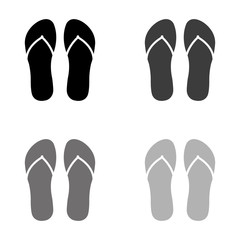 .flip flops - black vector icon
