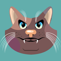 Fat cartoon cat face