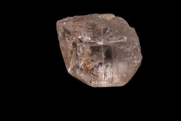 macro mineral stone Topaz on a black background