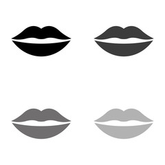 .lips - black vector icon