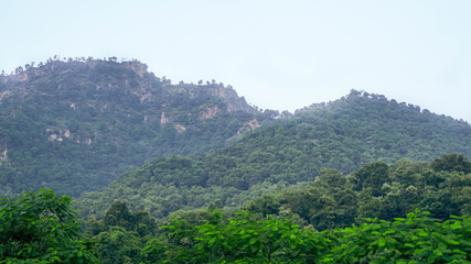 Fototapeta na wymiar Indian mountain ranges in rainy weather in Maharashtra, a unique tourist attraction