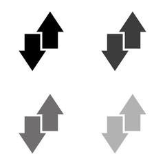 .download and upload - black vector icon