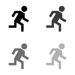 .man running - black vector icon
