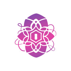 Obraz premium logo abstract. Suitable for - psychology, exit, thread, sewing, keyhole, female, gynecology, consciousness, mind, self-search, hobby. vector illustration