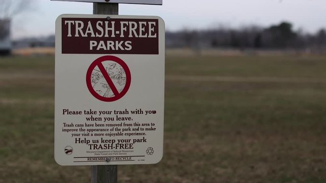 Trash Free Parks Sign