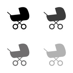 .Baby carriage - black vector icon