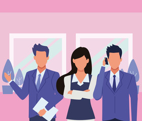 Executive business workers with tools