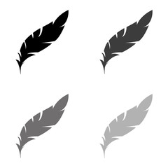.Feather - black vector icon