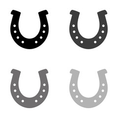 .silhouette lucky horseshoe - black vector icon