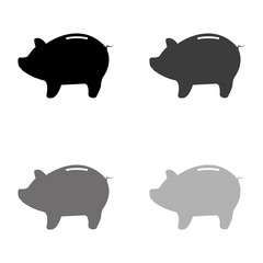 .Piggy bank - saving money - black vector icon