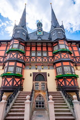 Fototapeta na wymiar Wernigerode Town Hall on Market square, Germany