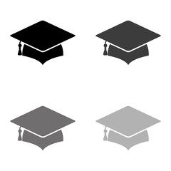 .Graduation cap - black vector icon
