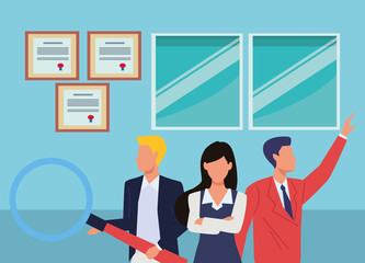 Executive business workers with tools